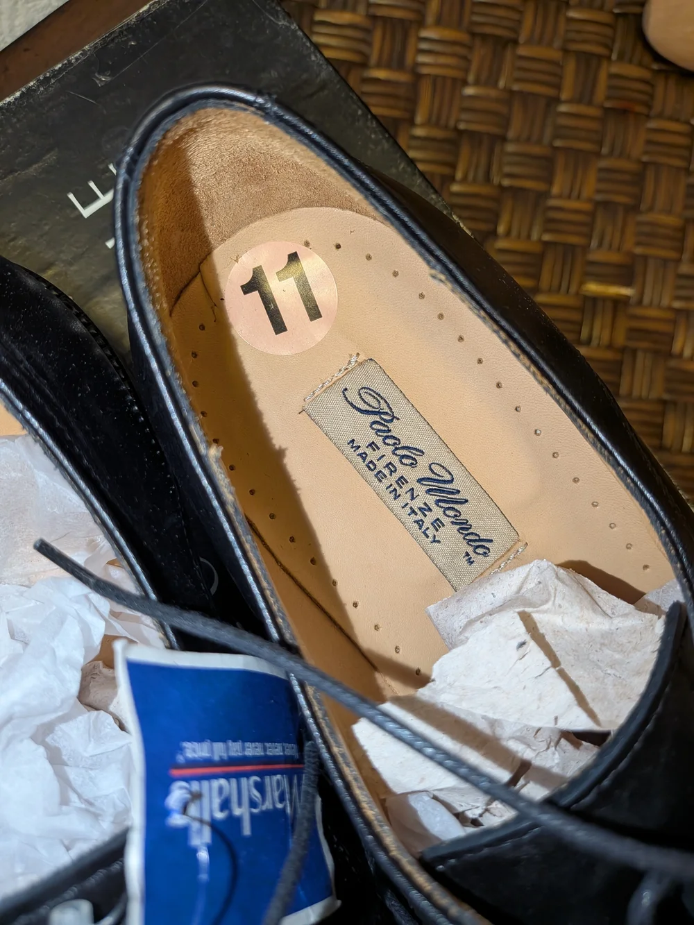 Men’s Black Leather Cap-Toe Dress Shoes